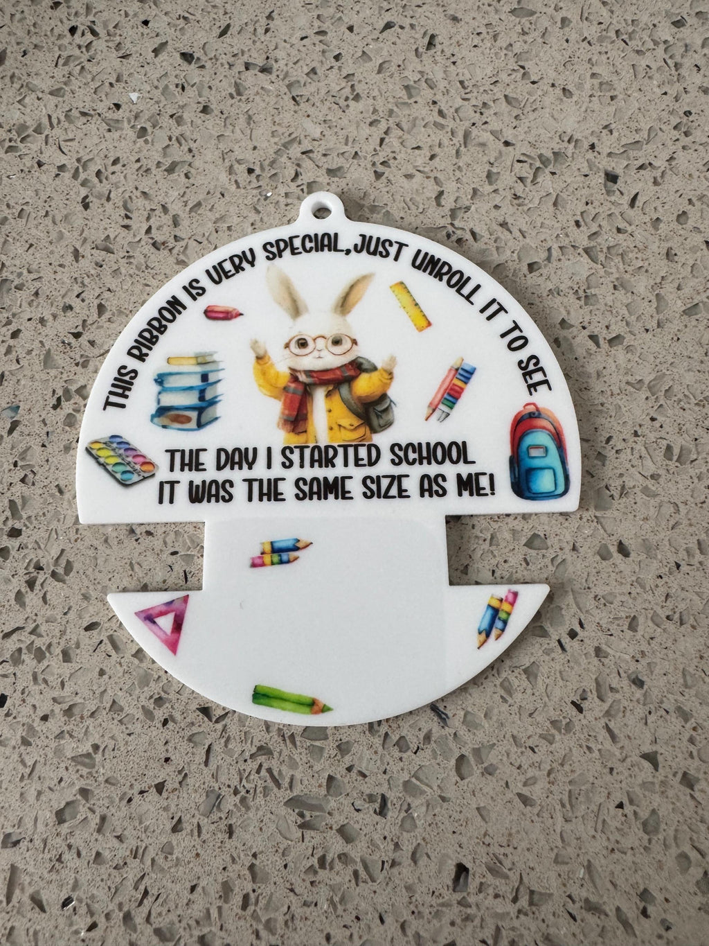Personalised First Day at School Ribbon Holder Keepsake