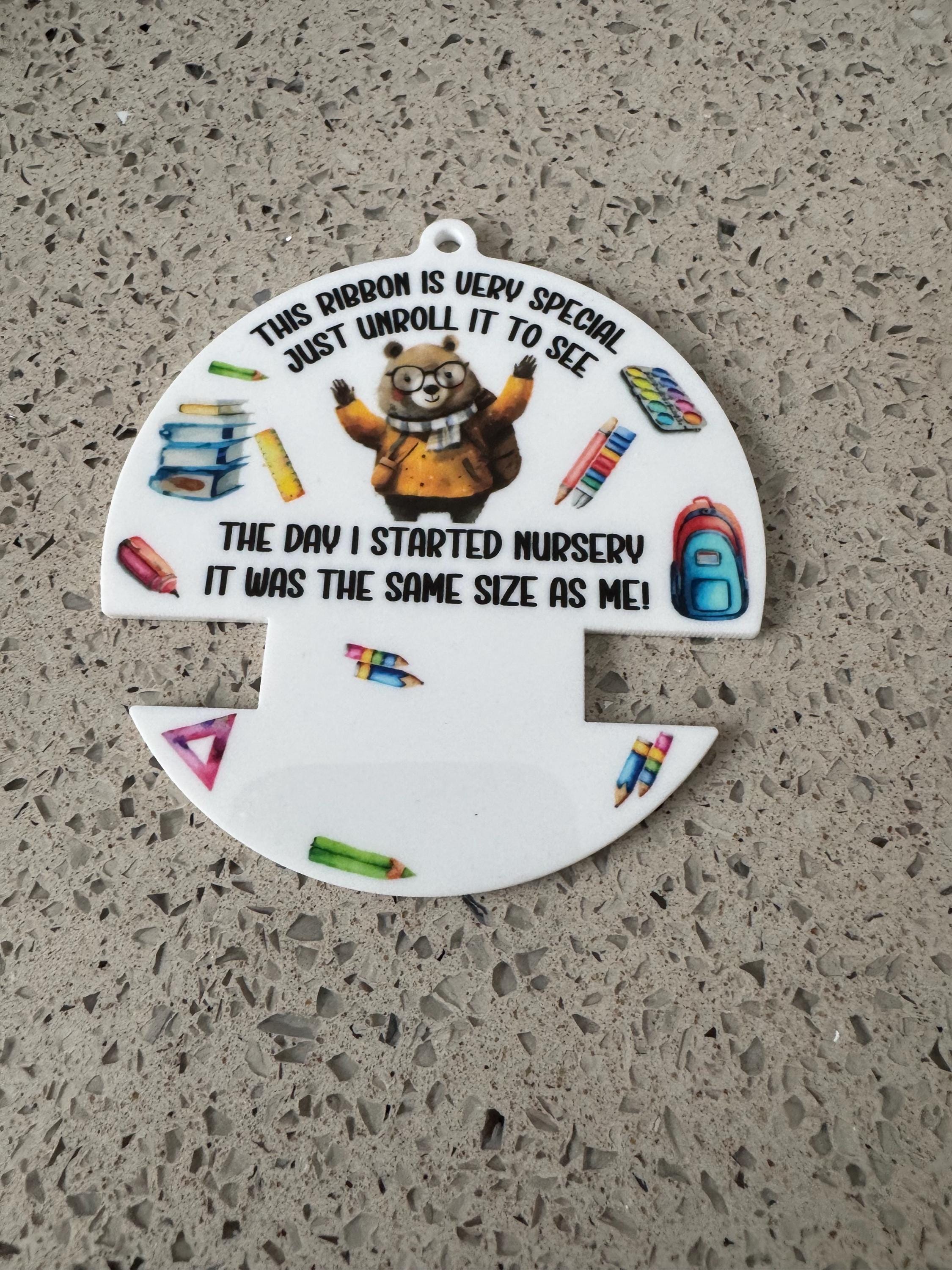 Personalised First Day at School Ribbon Holder Keepsake